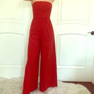COPY - MARIEFRANCE' RUST WIDE LEG CORSET JUMPSUIT